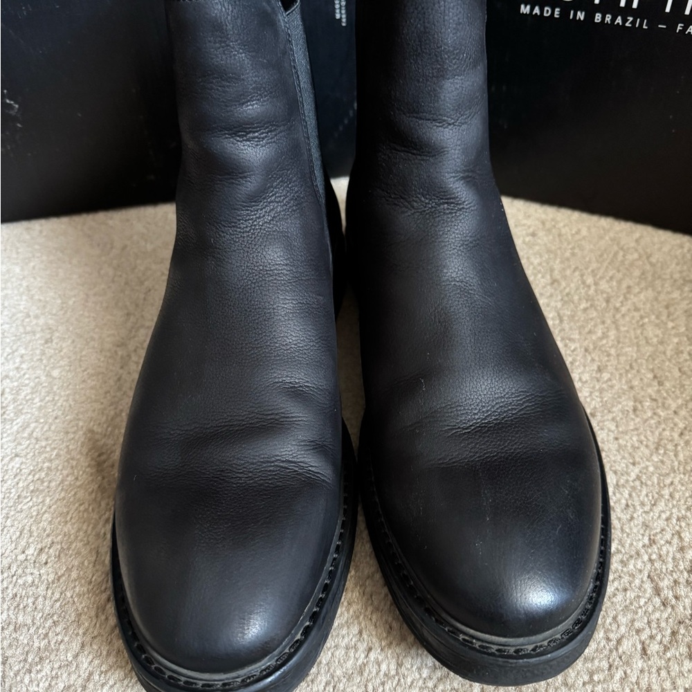 Saks Fifth Avenue Black Leather Boots